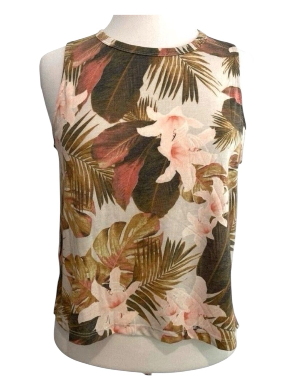 Old Navy Active Go-Dry Floral Tropical Tank Top Sleeveless NWT Size M